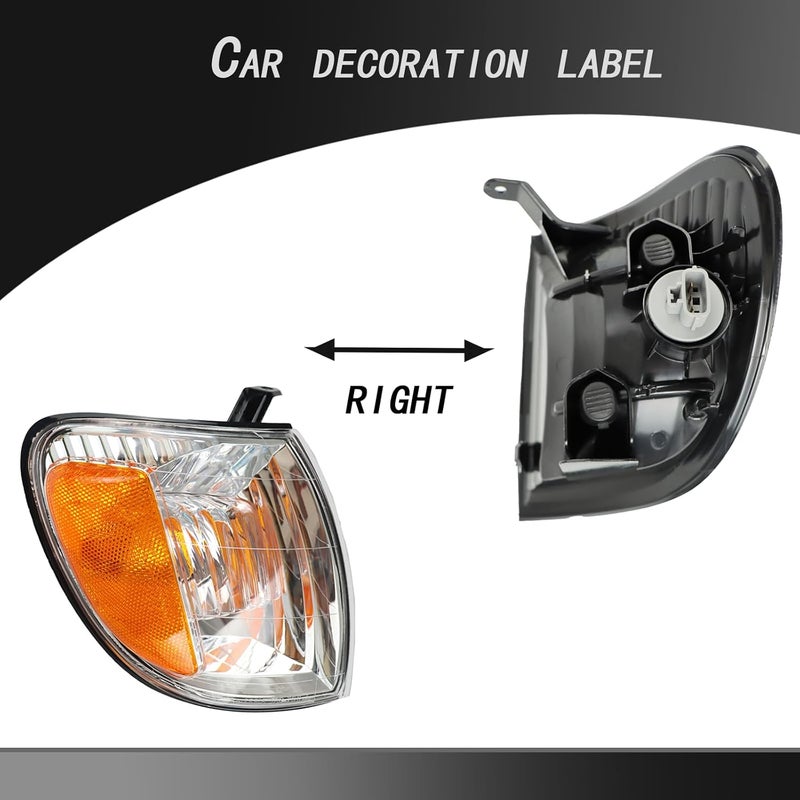 BINQIGOO 1PC Replacement Headlight Chrome Trim Corner Turn Signal Lights Compatible With 2000-2004 Toyota Tundra Regular/Access Cab, Front Passenger Side / TO2531135 / 81510-0C010 - Image 2
